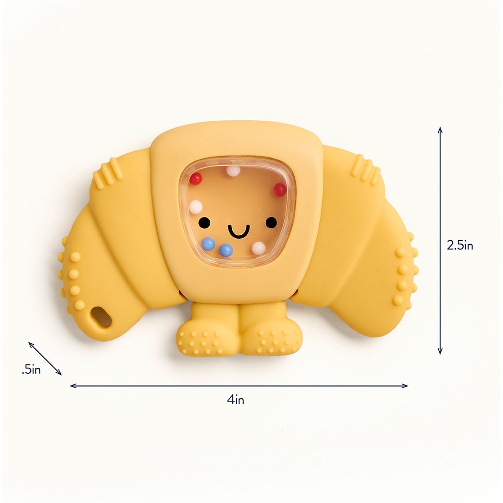 Itzy Ritzy Sweetie Shake Plus silicone teether with rattle Croissant product photo 1 Itzy Ritzy Sweetie Shake Plus silicone teether with rattle Croissant product photo 1