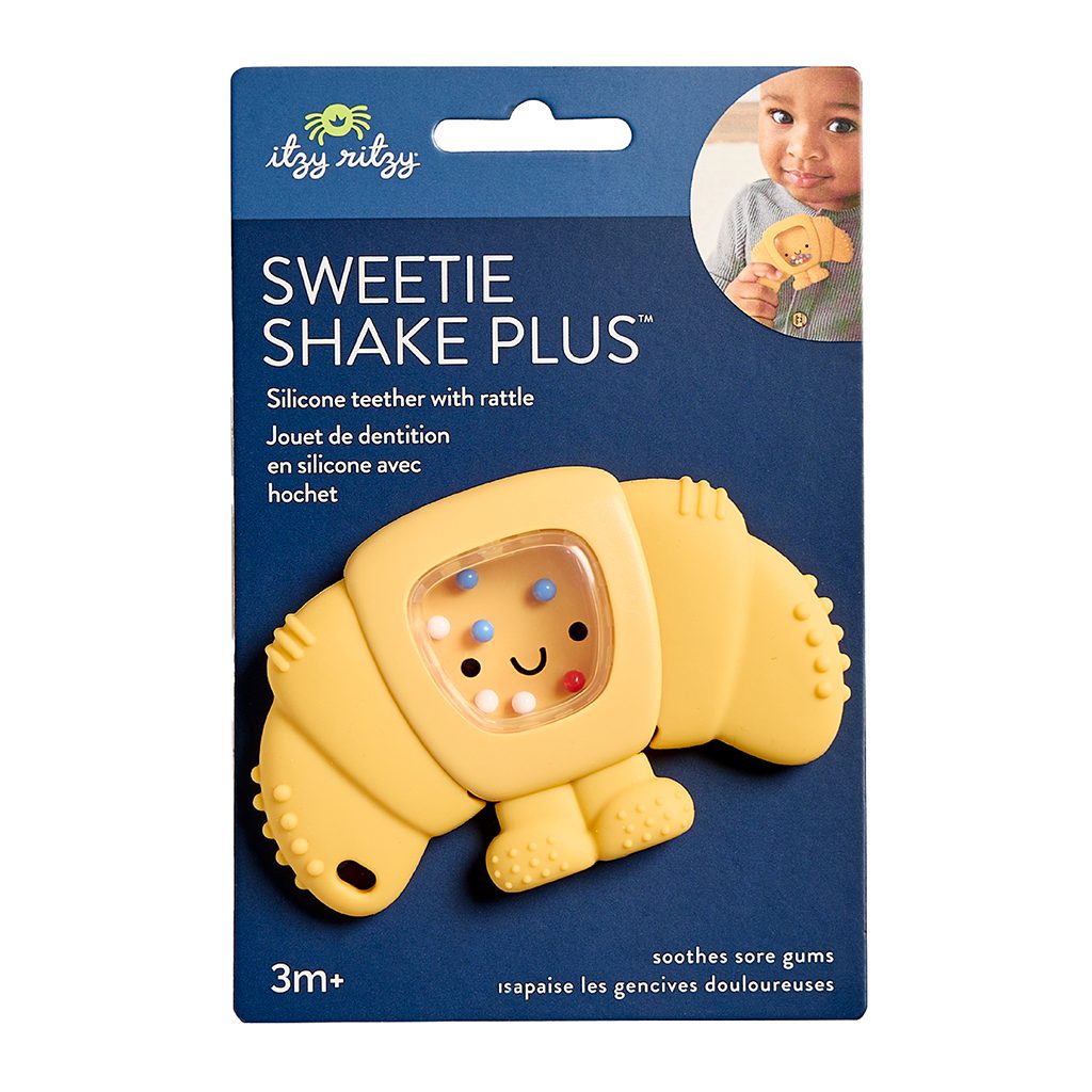 Itzy Ritzy Sweetie Shake Plus silicone teether with rattle Croissant product photo 3 Itzy Ritzy Sweetie Shake Plus silicone teether with rattle Croissant product photo 3