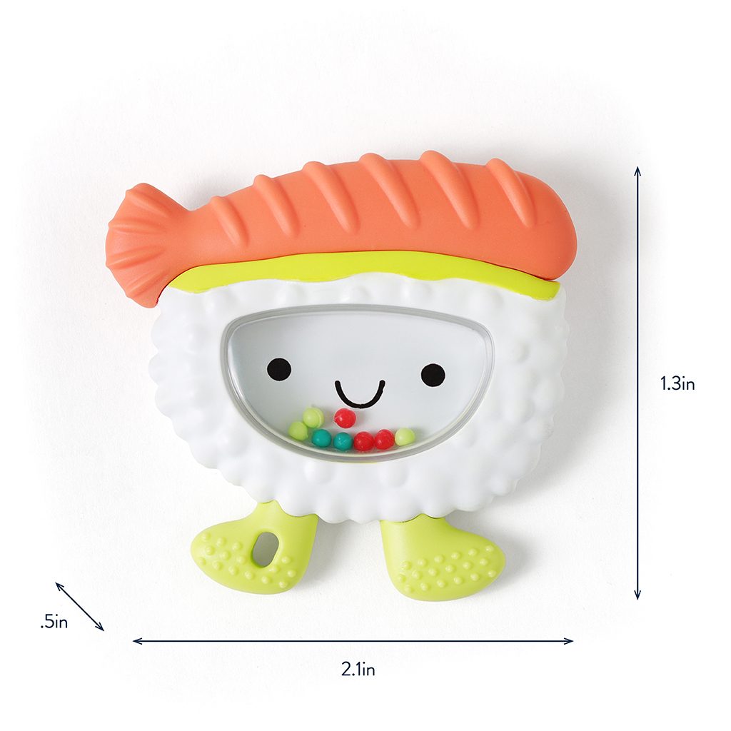 Itzy Ritzy Sweetie Shake Plus silicone teether with rattle Sushi product photo 2 Itzy Ritzy Sweetie Shake Plus silicone teether with rattle Sushi product photo 2