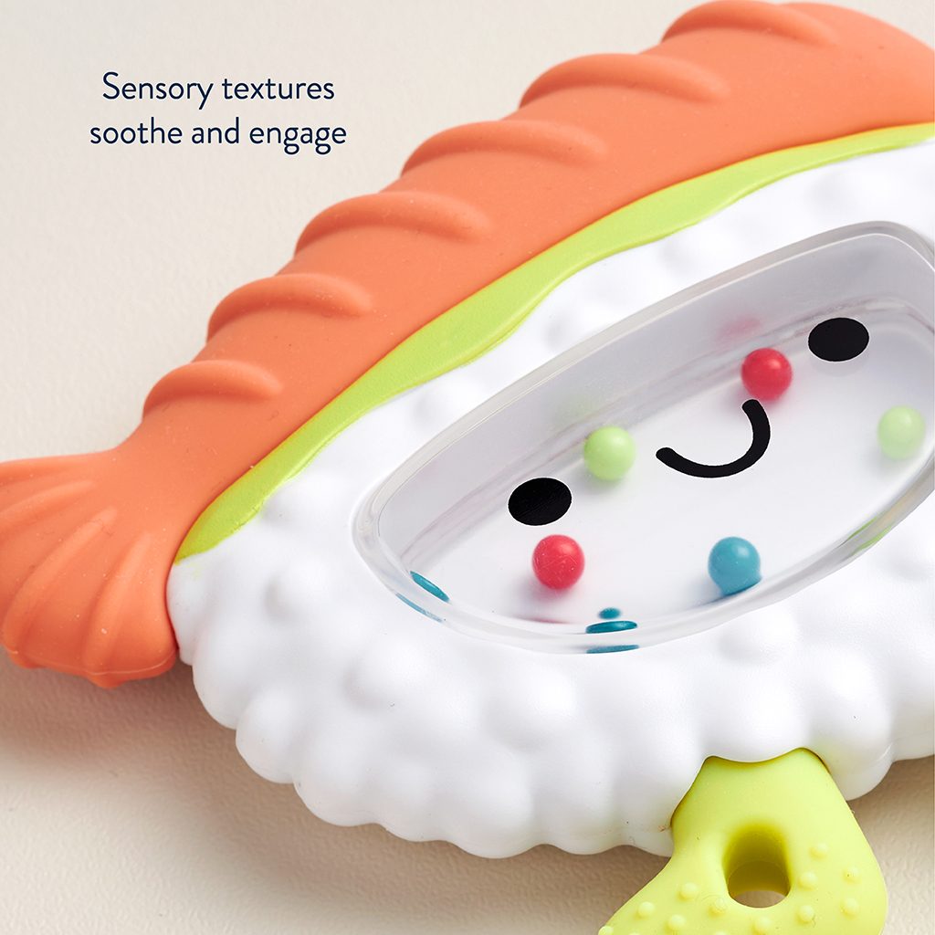 Itzy Ritzy Sweetie Shake Plus silicone teether with rattle Sushi product photo 5 Itzy Ritzy Sweetie Shake Plus silicone teether with rattle Sushi product photo 5