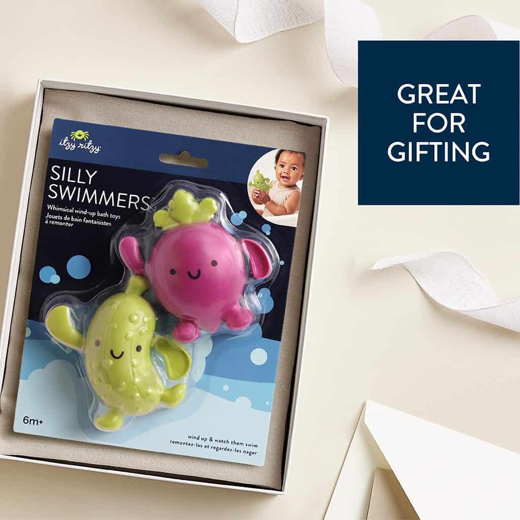 Itzy Ritzy Silly Swimmers wind up bath toys Parker the Pickle and Blake the Beet Itzy Ritzy Silly Swimmers wind up bath toys Parker the Pickle and Blake the Beet