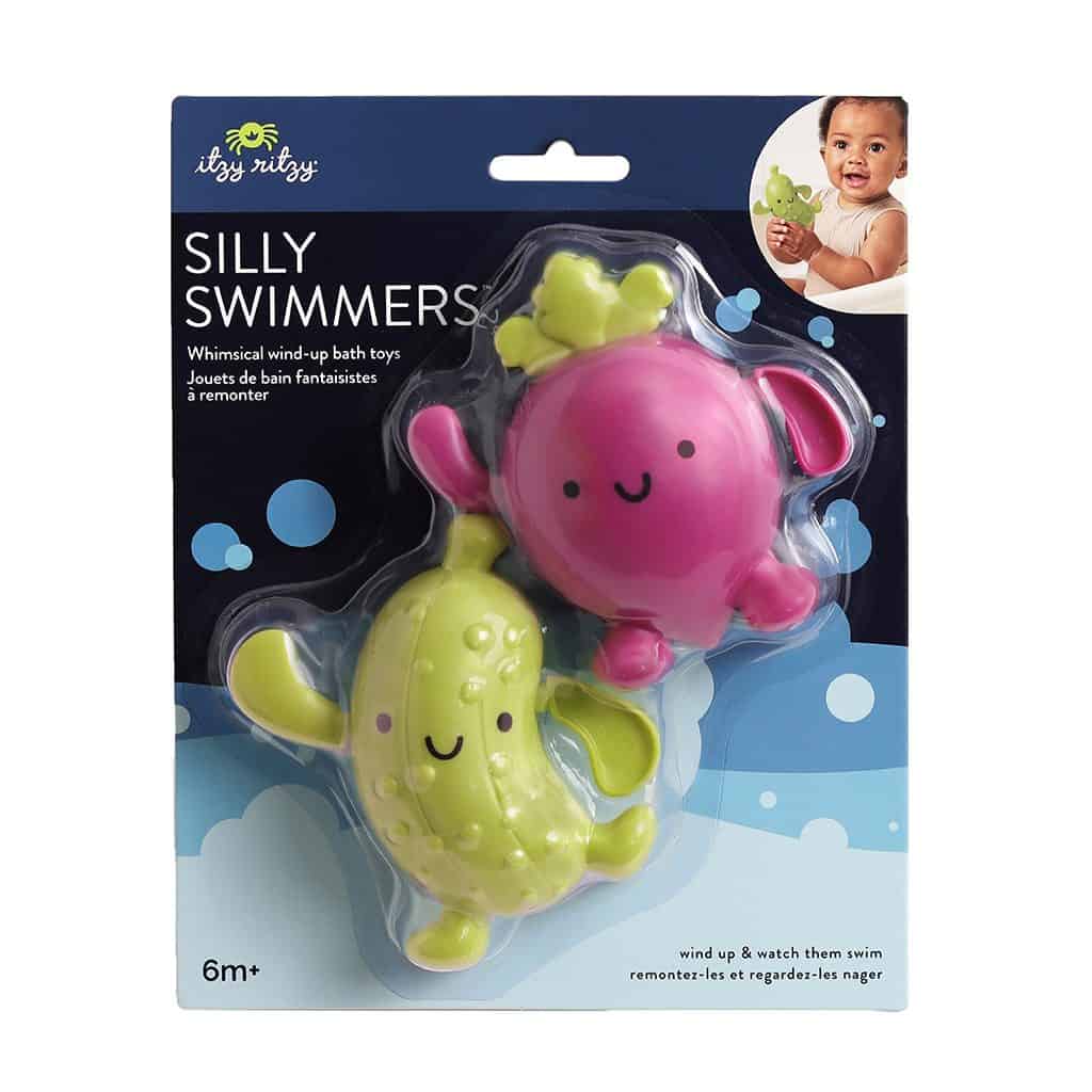 Itzy Ritzy Silly Swimmers wind up bath toys Parker the Pickle and Blake the Beet Itzy Ritzy Silly Swimmers wind up bath toys Parker the Pickle and Blake the Beet