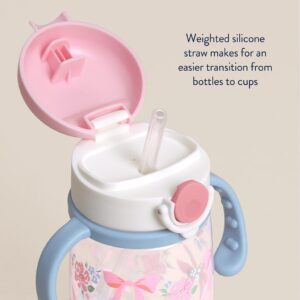 Itzy Ritzy Itzy Sips straw sippy cup in the Ribbons and Roses pattern