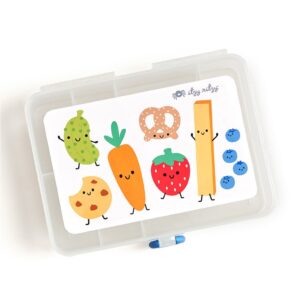 Itzy Ritzy Itzy Snacks divided snack box in the Silly Foods design