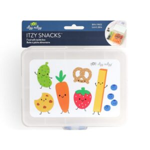 Itzy Ritzy Itzy Snacks divided snack box in the Silly Foods design