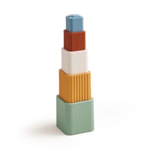 Itzy Ritzy Itzy Sprinkle stacking and nesting bath cups in Sage Rainbow