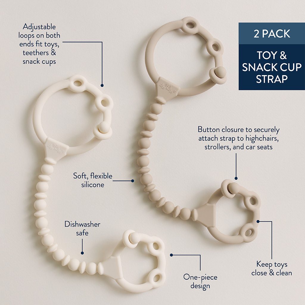 Itzy Ritzy Itzy Strap silicone toy and snack cup strap Toast and Buttercream product photo 4 Itzy Ritzy Itzy Strap silicone toy and snack cup strap Toast and Buttercream product photo 4