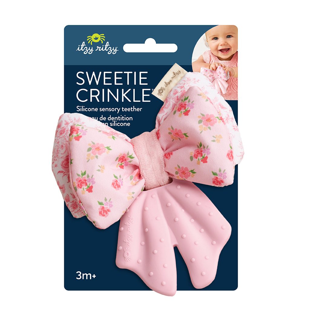 Itzy Ritzy Sweetie Crinkle silicone sensory teether Bow product photo 7