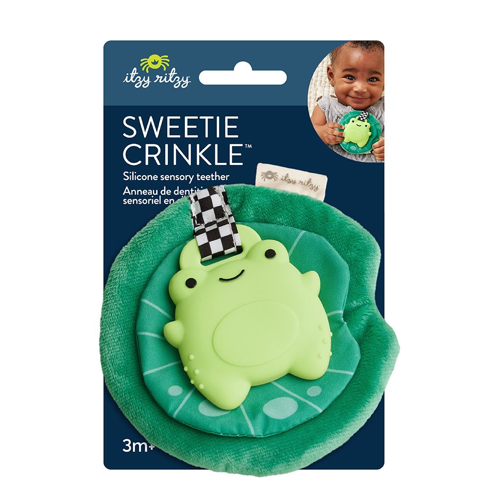 Itzy Ritzy Sweetie Crinkle silicone sensory teether Frog product photo 1