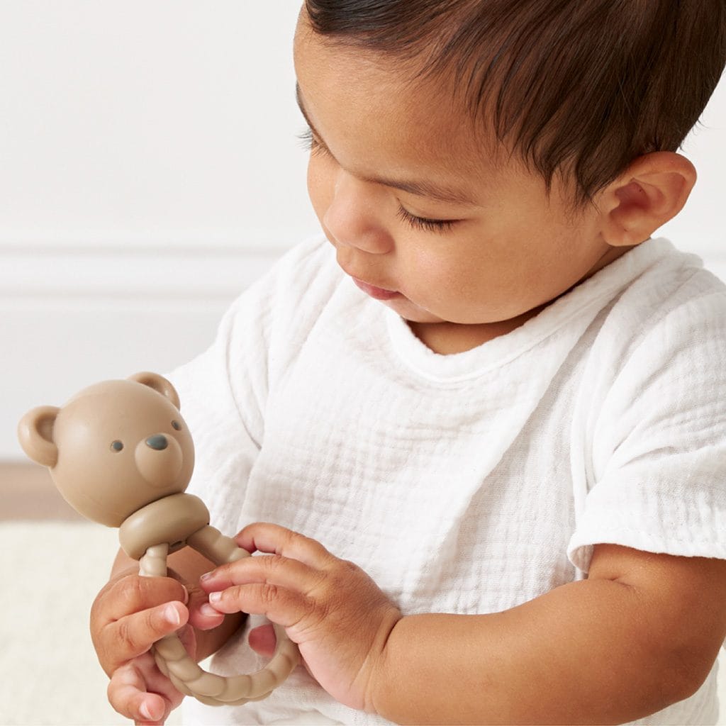 Itzy Ritzy Sweetie Rattle silicone teether, Bear design Itzy Ritzy Sweetie Rattle silicone teether, Bear design