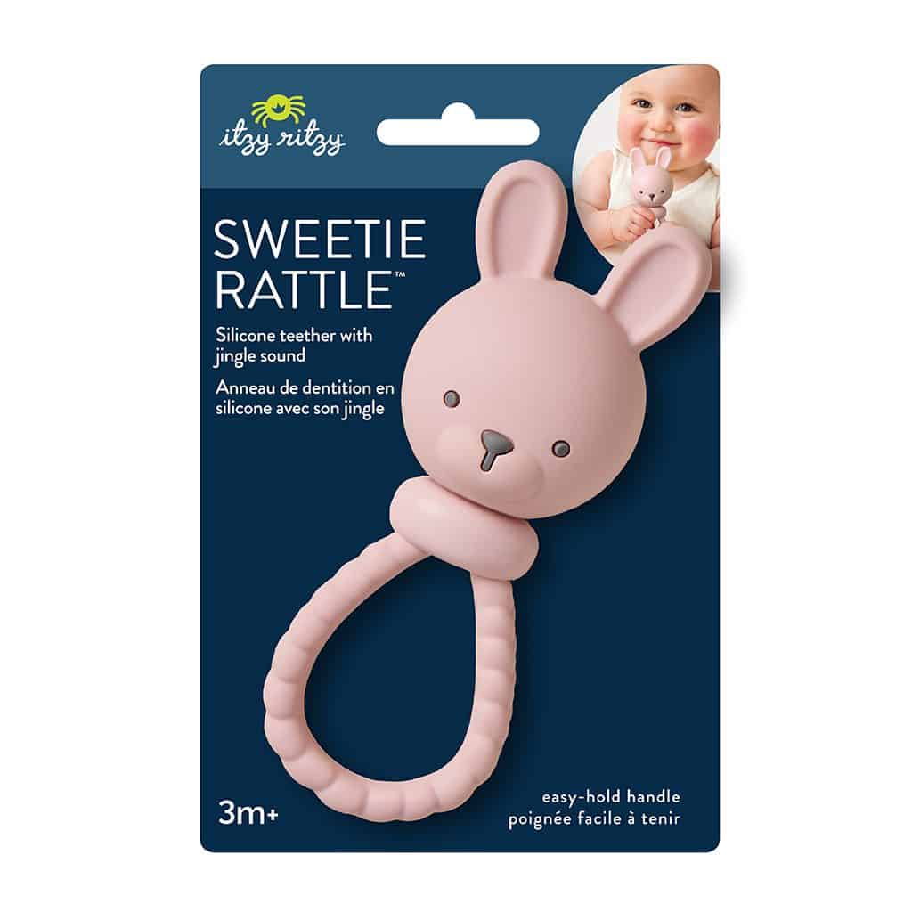 Itzy Ritzy Sweetie Rattle silicone teether, Bunny design Itzy Ritzy Sweetie Rattle silicone teether, Bunny design
