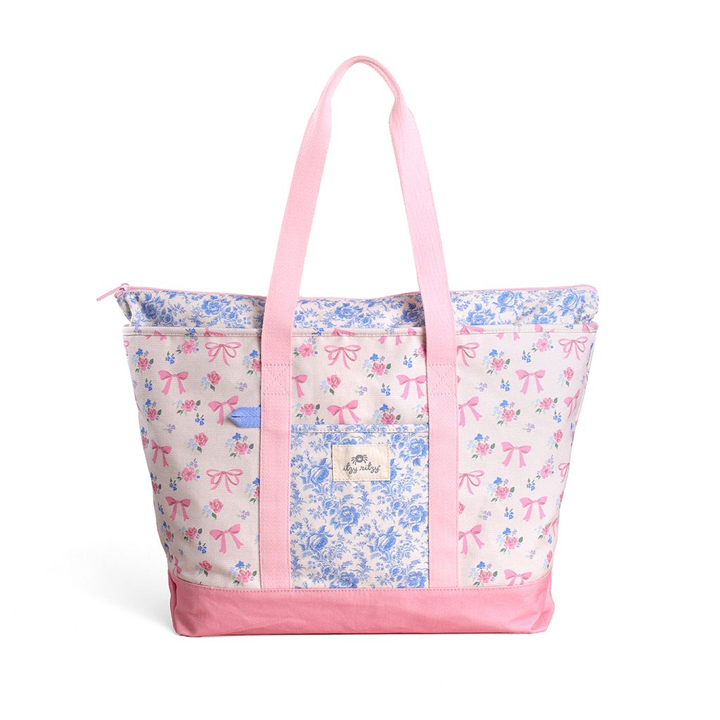 Itzy Ritzy Itzy Explorer large canvas tote bag Ribbons and Roses product photo 1 Itzy Ritzy Itzy Explorer large canvas tote bag Ribbons and Roses product photo 1