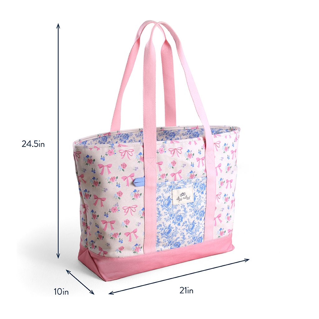 Itzy Ritzy Itzy Explorer large canvas tote bag Ribbons and Roses product photo 2 Itzy Ritzy Itzy Explorer large canvas tote bag Ribbons and Roses product photo 2