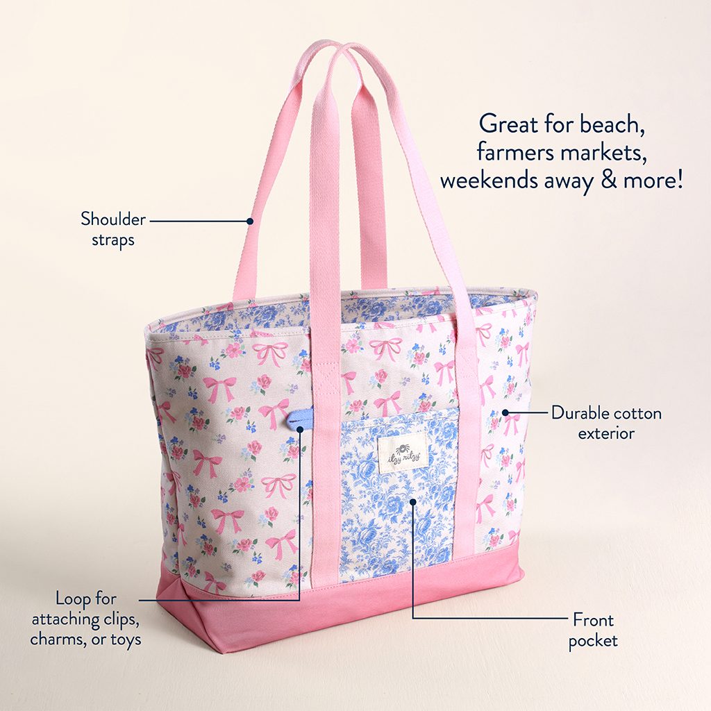 Itzy Ritzy Itzy Explorer large canvas tote bag Ribbons and Roses product photo 4 Itzy Ritzy Itzy Explorer large canvas tote bag Ribbons and Roses product photo 4