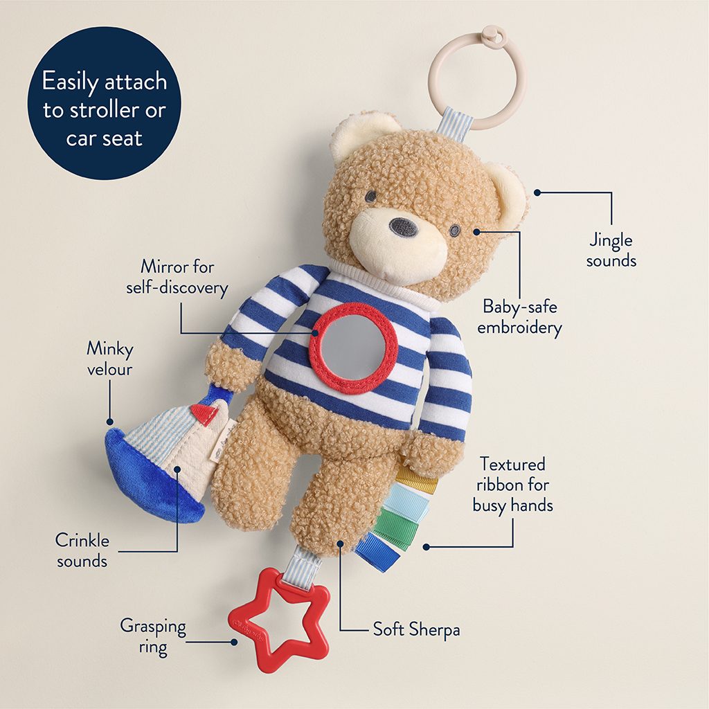Itzy Ritzy Bitzy Traveler sensory travel toy Nautical Bear product photo 4 Itzy Ritzy Bitzy Traveler sensory travel toy Nautical Bear product photo 4