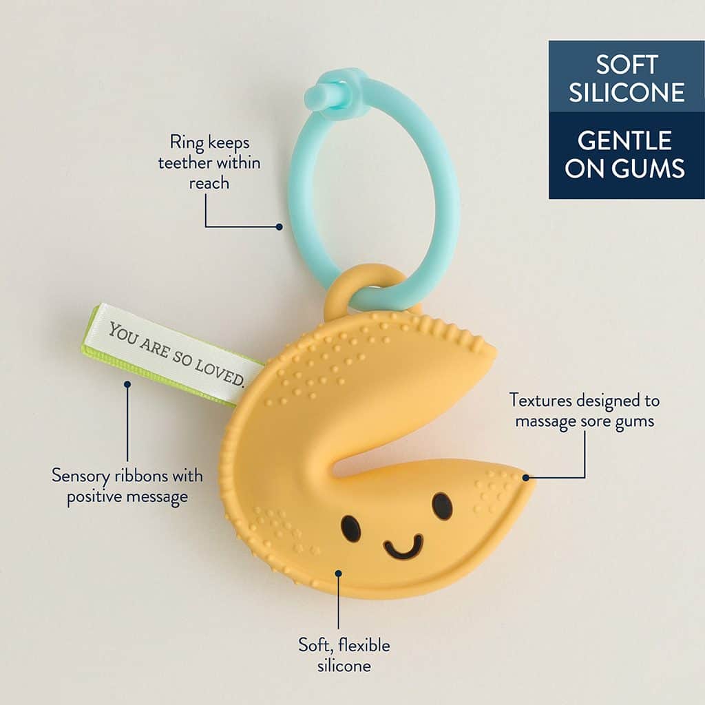 Itzy Ritzy Itzy Treat fortune cookie silicone teether Itzy Ritzy Itzy Treat fortune cookie silicone teether