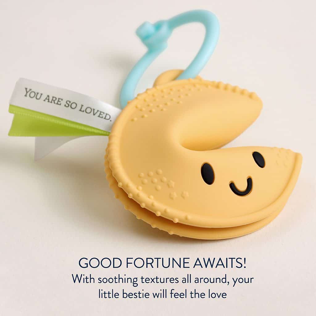 Itzy Ritzy Itzy Treat fortune cookie silicone teether Itzy Ritzy Itzy Treat fortune cookie silicone teether