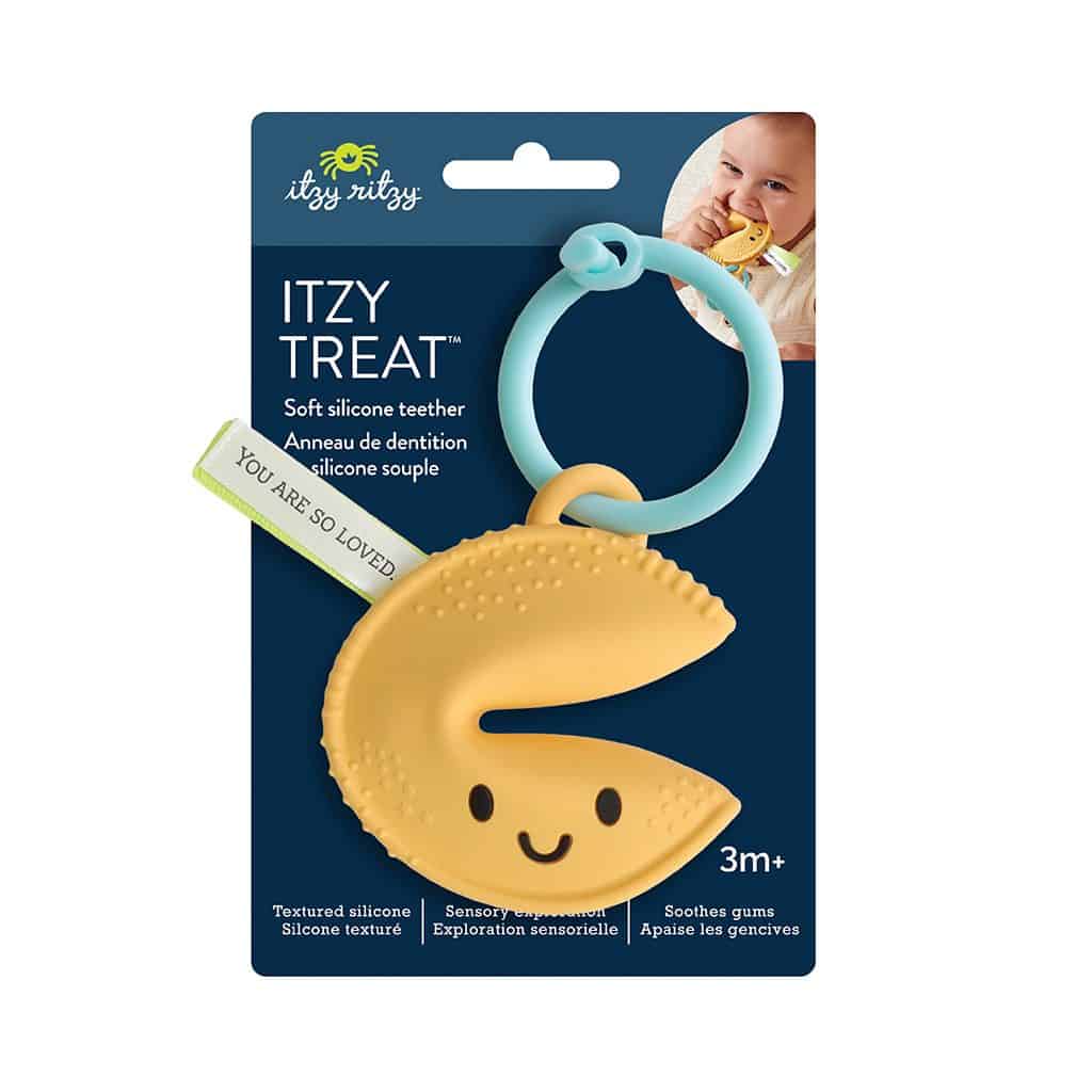 Itzy Ritzy Itzy Treat fortune cookie silicone teether Itzy Ritzy Itzy Treat fortune cookie silicone teether