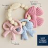 Itzy Ritzy Itzy Trio silicone teether Bows Itzy Ritzy Itzy Trio multi textured silicone teether in the Bows style