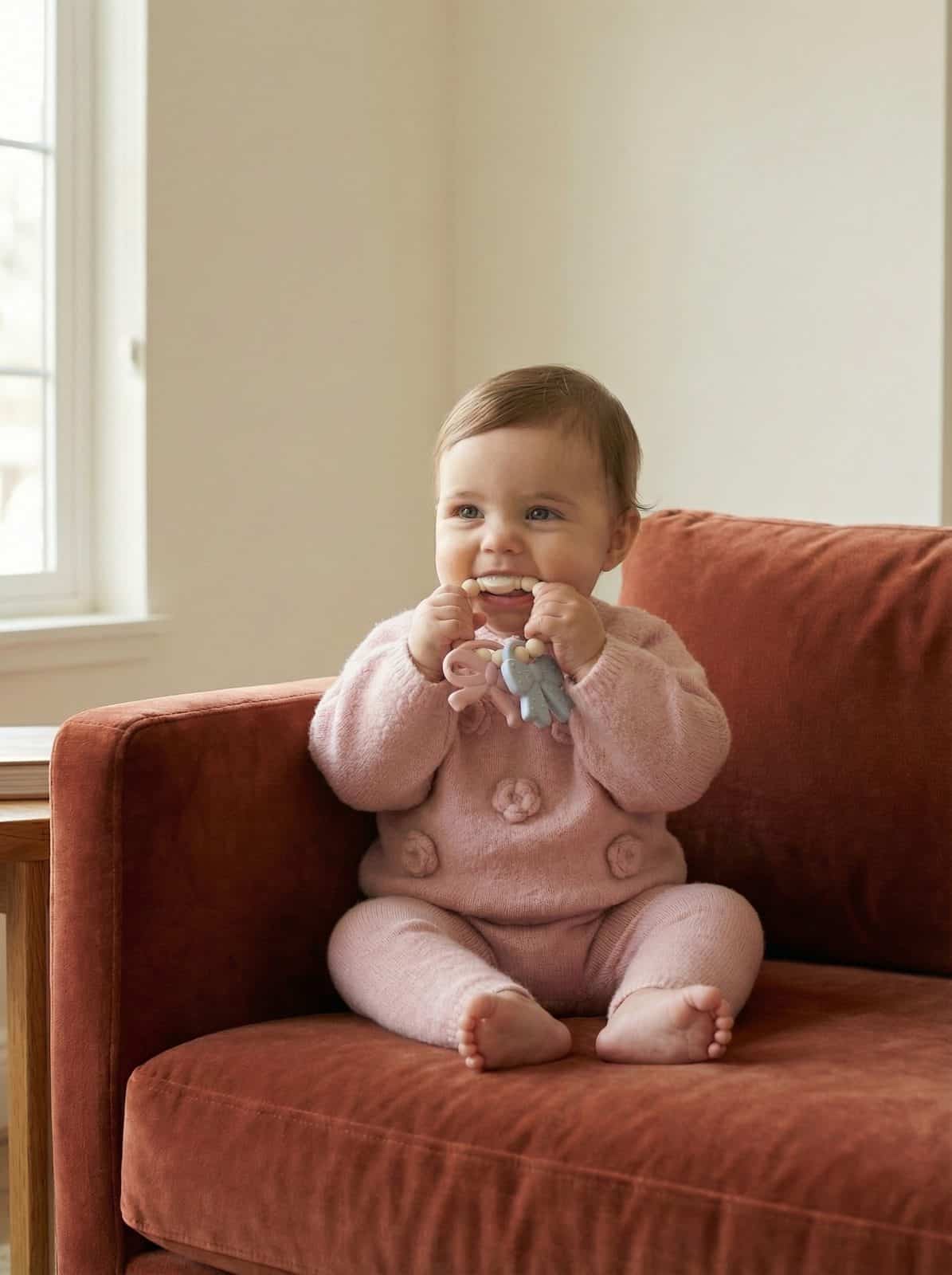 Itzy Ritzy Itzy Trio silicone teether Bows Itzy Ritzy Itzy Trio multi textured silicone teether in the Bows style