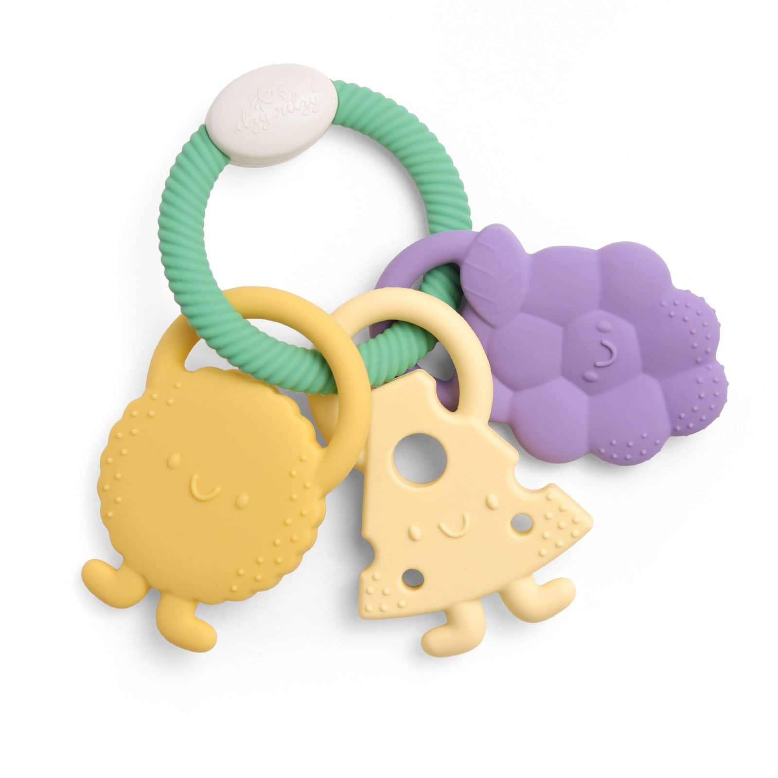 Itzy Ritzy Itzy Trio silicone teether Charcuterie Itzy Ritzy Itzy Trio multi textured silicone teether in the Charcuterie style