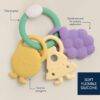 Itzy Ritzy Itzy Trio silicone teether Charcuterie Itzy Ritzy Itzy Trio multi textured silicone teether in the Charcuterie style