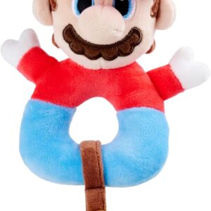 Super Mario Bros My Mario Grabber with Rattle Plush Baby Grasp Toy Crinkle Star Infant
