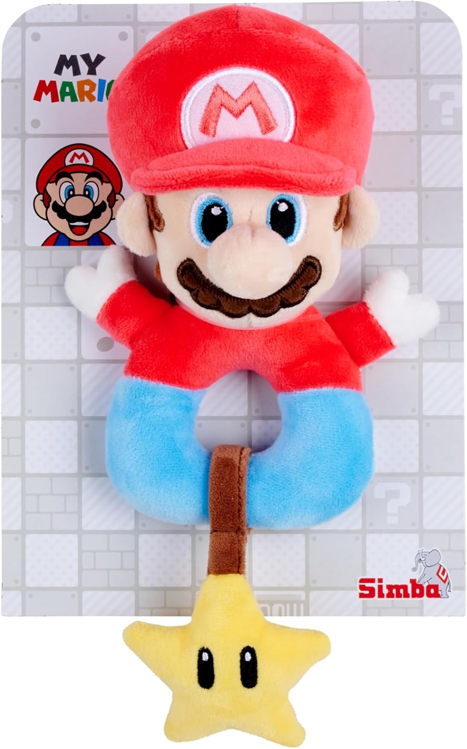 Super Mario Bros My Mario Grabber with Rattle Plush Baby Grasp Toy Crinkle Star Infant Super Mario Bros My Mario Grabber with Rattle Plush Baby Grasp Toy Crinkle Star Infant