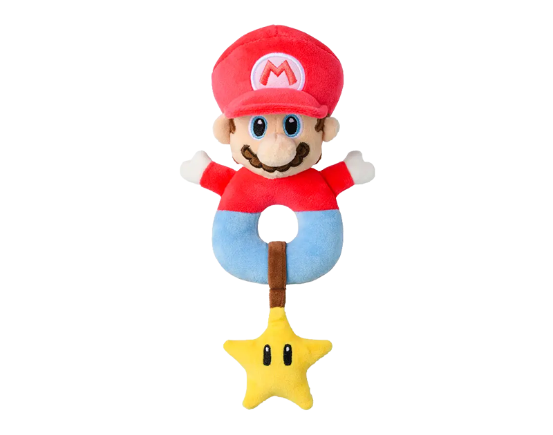 Super Mario Bros My Mario Grabber with Rattle Plush Baby Grasp Toy Crinkle Star Infant Super Mario Bros My Mario Grabber with Rattle Plush Baby Grasp Toy Crinkle Star Infant