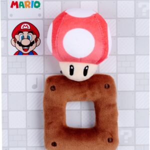 Super Mario Bros My Mario Mushroom Plush Rattle Baby Sensory Grab Toy Infant Newborn