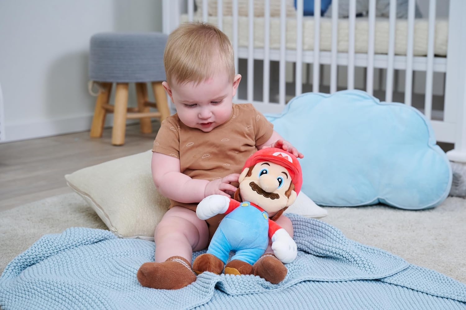 Super Mario Bros My Mario 9 Inch Infant Plush Doll Soft Cuddly Baby Toy Embroidered