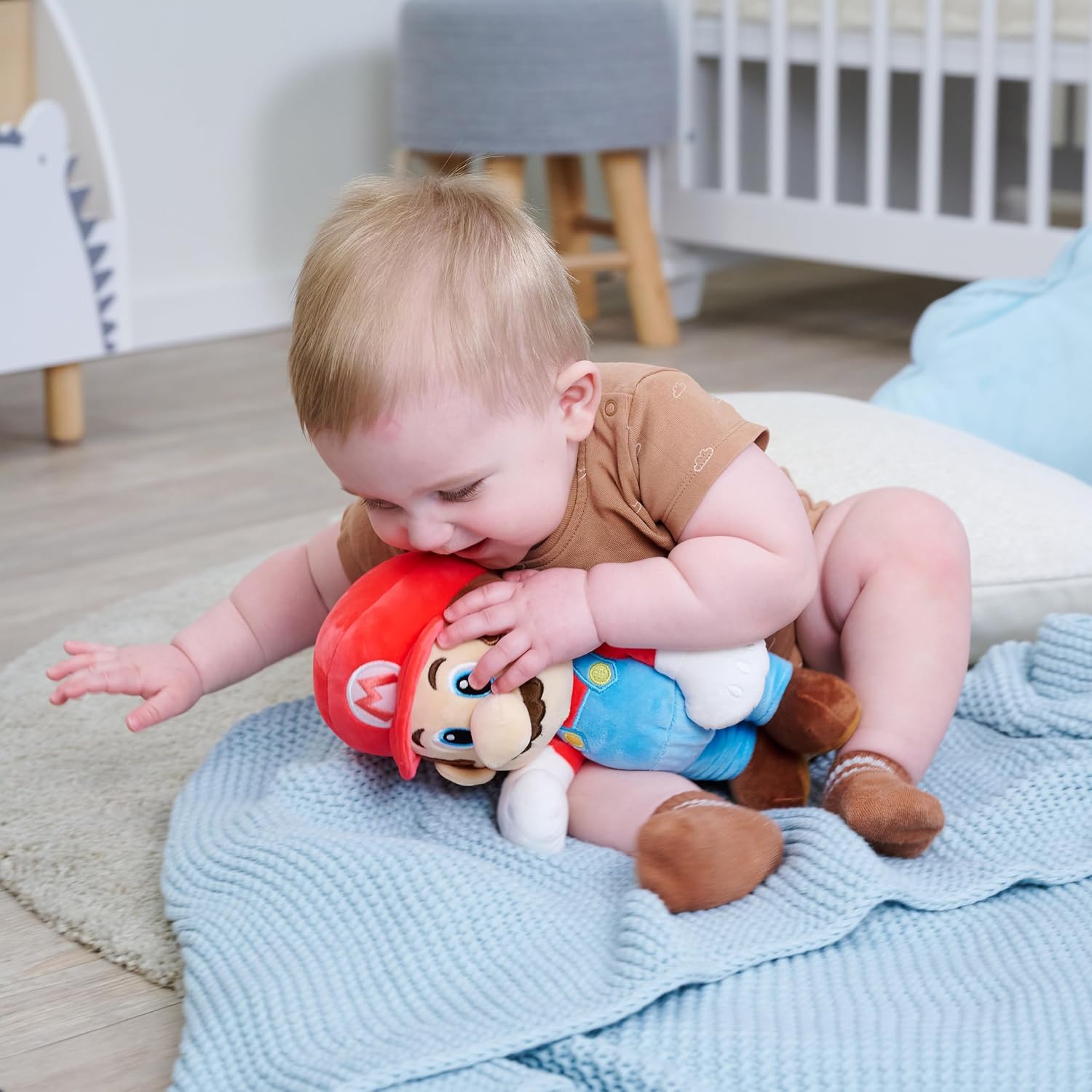 Super Mario Bros My Mario 9 Inch Infant Plush Doll Soft Cuddly Baby Toy Embroidered