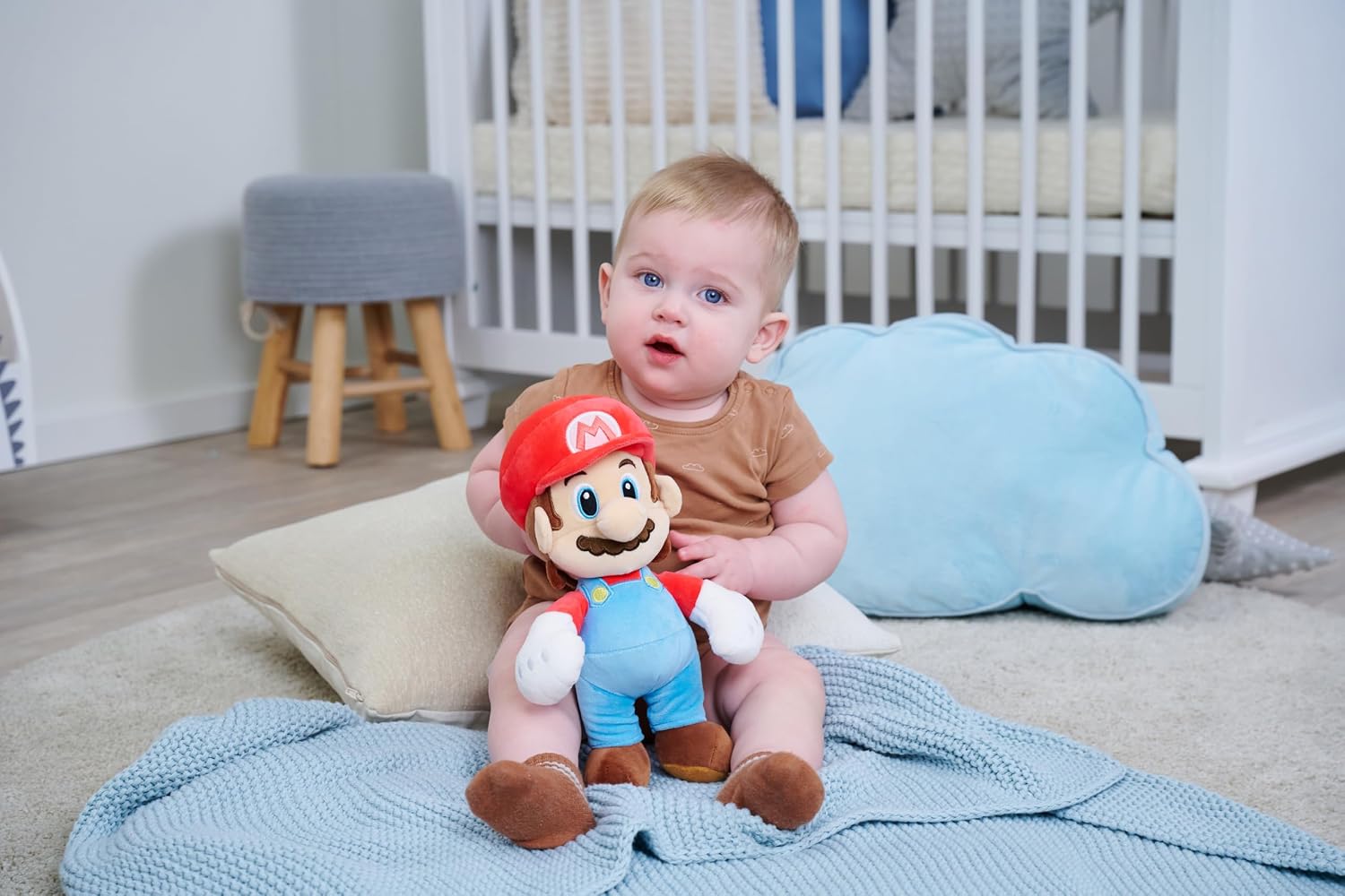 Super Mario Bros My Mario 9 Inch Infant Plush Doll Soft Cuddly Baby Toy Embroidered