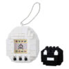 nanoblock-tamagotchi-139 Kawada nanoblock Tamagotchi mininano Blind Box First Generation Tamagotchi Mini Block Kit, featuring a white block model resembling a classic Tamagotchi with a keychain and pixelated pet on the screen, next to a small black and white nanoblock character.