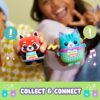 nanomals-117 Two children hold Hasbro Nano mals Purrnelope Calico Kitty Electronic Pet Interactive Fidget Toys, featuring colorful animal designs with hearts. Cartoon symbols and the text “Collect & Connect” appear at the bottom of the image.