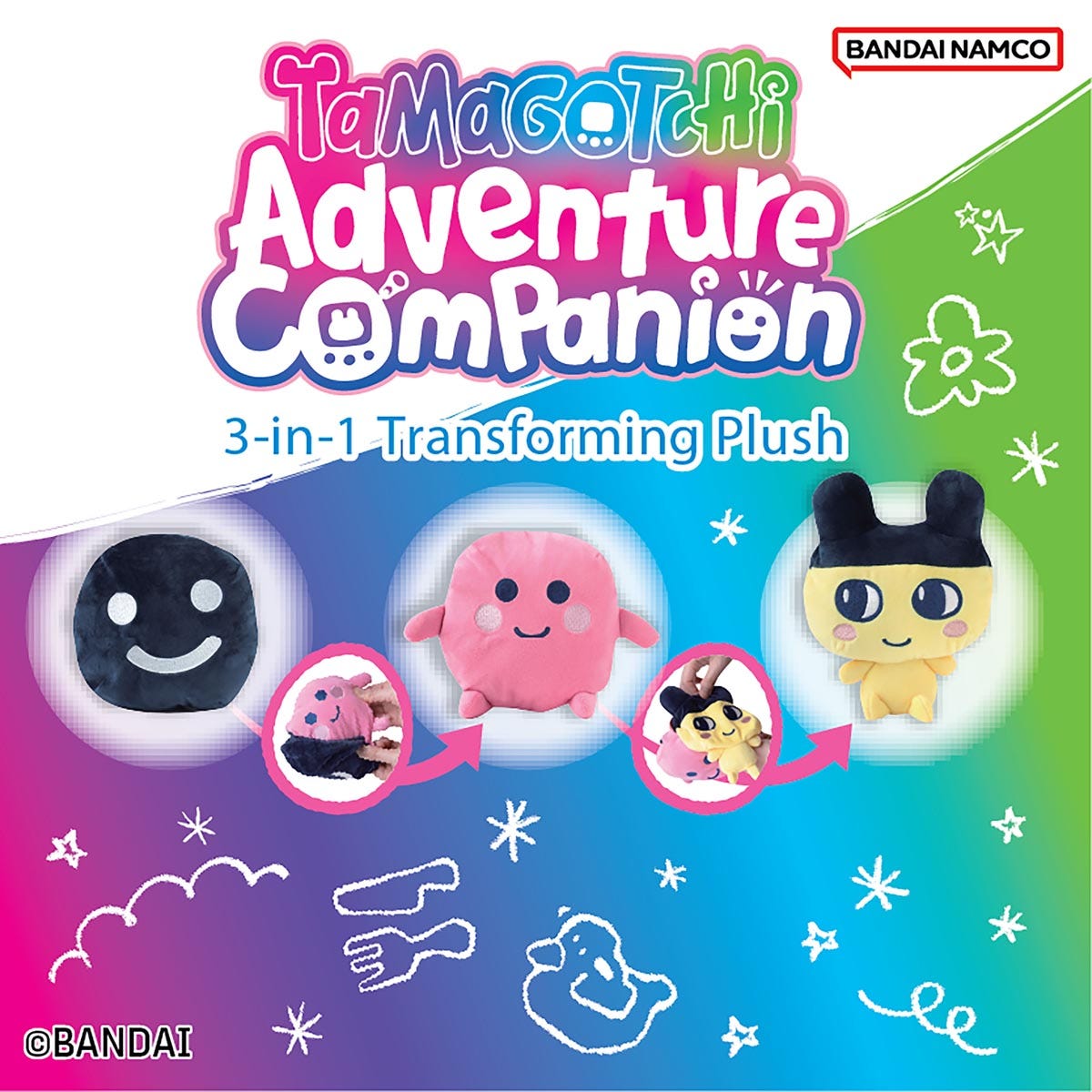 Private: Tamagotchi 3 Way Plush Soft Toy Kuchipatchi Mametchi Mimitchi Hashizotchi Tama Paradise Accessories