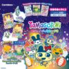 tamagotchi-gotchicard3-pack Vibrant promotional image showcasing the Tamagotchi New Gotchi Card 3 Bandai Carddass Trading Card Pack from the Tama Paradise Series, featuring an array of Tamagotchi characters, card packs, eye-catching Japanese text, and colorful backgrounds adorned with decorative stars.